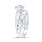 Eternal Brilliance 10kt White Gold Diamond Halo Bridal Wedding Ring Set - Alternate view 3 from Splendid Jewellery