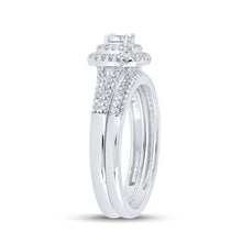 Load image into Gallery viewer, Eternal Brilliance 10kt White Gold Diamond Halo Bridal Wedding Ring Set - Alternate view 3 from Splendid Jewellery