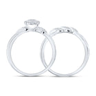 Eternal Brilliance 10kt White Gold Diamond Halo Bridal Wedding Ring Set - Alternate view 2 from Splendid Jewellery