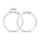 Eternal Brilliance 10kt White Gold Diamond Halo Bridal Wedding Ring Set - Splendid Jewellery