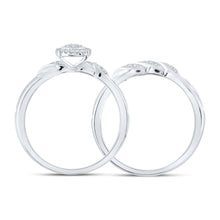 Load image into Gallery viewer, Eternal Brilliance 10kt White Gold Diamond Halo Bridal Wedding Ring Set - Splendid Jewellery