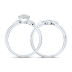 Eternal Brilliance 10kt White Gold Diamond Halo Bridal Wedding Ring Set - Splendid Jewellery