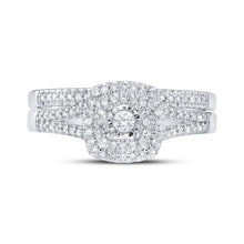 Load image into Gallery viewer, Eternal Brilliance 10kt White Gold Diamond Halo Bridal Wedding Ring Set - Alternate view 4 from Splendid Jewellery