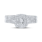 Eternal Brilliance 10kt White Gold Diamond Halo Bridal Wedding Ring Set - Alternate view 4 from Splendid Jewellery