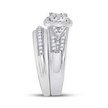 Load image into Gallery viewer, Eternal Brilliance 10kt White Gold His Hers Round Diamond Square Matching Wedding Set - Alternate view 2 from Splendid Jewellery