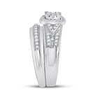 Eternal Brilliance 10kt White Gold His Hers Round Diamond Square Matching Wedding Set - Alternate view 2 from Splendid Jewellery