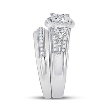 Load image into Gallery viewer, Eternal Brilliance 10kt White Gold His Hers Round Diamond Square Matching Wedding Set - Splendid Jewellery