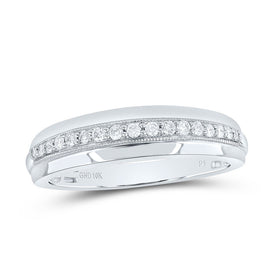 Eternal Brilliance 10kt White Gold His Hers Round Diamond Square Matching Wedding Set - Alternate view 1 from Splendid Jewellery