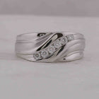 Eternal Brilliance: 10kt White Gold Men's Round Diamond Wedding Band Ring 1/3 Cttw - A Timeless Treasure for Your Special Day - Splendid Jewellery