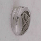 Eternal Brilliance: 10kt White Gold Men's Round Diamond Wedding Band Ring 1/3 Cttw - A Timeless Treasure for Your Special Day Side View from Splendid Jewellery