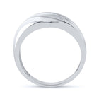 Eternal Brilliance 10kt White Gold Mens Round Diamond Wedding Band Ring 1/4 Cttw Top View from Splendid Jewellery