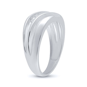 Eternal Brilliance 10kt White Gold Mens Round Diamond Wedding Band Ring 1/4 Cttw - Splendid Jewellery