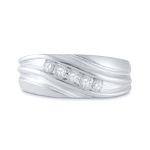 Load image into Gallery viewer, Eternal Brilliance 10kt White Gold Mens Round Diamond Wedding Band Ring 1/4 Cttw - Splendid Jewellery
