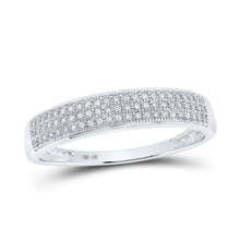 Load image into Gallery viewer, Eternal Brilliance: 10kt White Gold Mens Round Diamond Wedding Pave Band Ring 1/5 Cttw - Splendid Jewellery