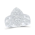 Eternal Brilliance | 10kt White Gold Oval Diamond Bridal Wedding Ring Band Set 1 - 1/4 Cttw - Splendid Jewellery