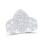 Eternal Brilliance | 10kt White Gold Oval Diamond Bridal Wedding Ring Band Set 1 - 1/4 Cttw - Splendid Jewellery