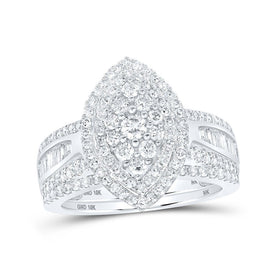 Eternal Brilliance | 10kt White Gold Oval Diamond Bridal Wedding Ring Band Set 1 - 1/4 Cttw - Splendid Jewellery