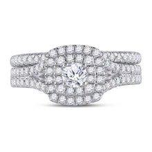 Load image into Gallery viewer, Eternal Brilliance: 10kt White Gold Round Diamond Bridal Wedding Ring Band Set 1 Cttw - Alternate view 4 from Splendid Jewellery
