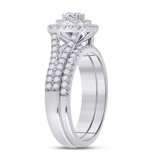 Load image into Gallery viewer, Eternal Brilliance: 10kt White Gold Round Diamond Bridal Wedding Ring Band Set 1 Cttw - Alternate view 3 from Splendid Jewellery