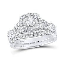 Load image into Gallery viewer, Eternal Brilliance | 10kt White Gold Round Diamond Bridal Wedding Ring Band Set 1 Cttw - Splendid Jewellery
