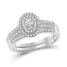 Eternal Brilliance | 10kt White Gold Round Diamond Bridal Wedding Ring Band Set 1/2 Cttw | Splendid Jewellery - Splendid Jewellery