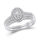Eternal Brilliance | 10kt White Gold Round Diamond Bridal Wedding Ring Band Set 1/2 Cttw | Splendid Jewellery - Splendid Jewellery