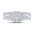 Eternal Brilliance 10kt White Gold Round Diamond Bridal Wedding Ring Band Set - Splendid Jewellery