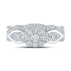 Eternal Brilliance 10kt White Gold Round Diamond Bridal Wedding Ring Band Set - Splendid Jewellery