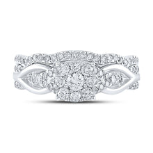 Load image into Gallery viewer, Eternal Brilliance 10kt White Gold Round Diamond Bridal Wedding Ring Band Set - Alternate view 4 from Splendid Jewellery