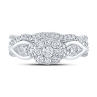Eternal Brilliance 10kt White Gold Round Diamond Bridal Wedding Ring Band Set - Alternate view 4 from Splendid Jewellery