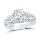 Eternal Brilliance 10kt White Gold Round Diamond Bridal Wedding Ring Band Set - Alternate view 1 from Splendid Jewellery