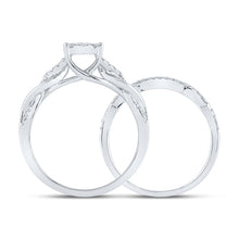 Load image into Gallery viewer, Eternal Brilliance 10kt White Gold Round Diamond Bridal Wedding Ring Band Set - Alternate view 2 from Splendid Jewellery