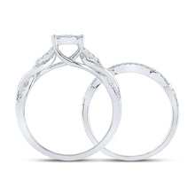 Load image into Gallery viewer, Eternal Brilliance 10kt White Gold Round Diamond Bridal Wedding Ring Band Set - Splendid Jewellery