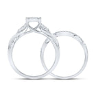 Eternal Brilliance 10kt White Gold Round Diamond Bridal Wedding Ring Band Set - Splendid Jewellery