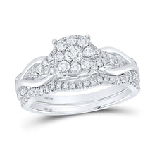 Load image into Gallery viewer, Eternal Brilliance 10kt White Gold Round Diamond Bridal Wedding Ring Band Set - Splendid Jewellery