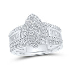 Eternal Brilliance 10kt White Gold Round Diamond Bridal Wedding Ring Band Set - Splendid Jewellery