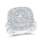 Eternal Brilliance | 10kt White Gold Round Diamond Halo Square Bridal Wedding Engagement Ring - Splendid Jewellery