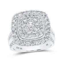 Load image into Gallery viewer, Eternal Brilliance | 10kt White Gold Round Diamond Halo Square Bridal Wedding Engagement Ring - Splendid Jewellery