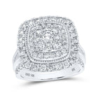 Eternal Brilliance | 10kt White Gold Round Diamond Halo Square Bridal Wedding Engagement Ring - Splendid Jewellery