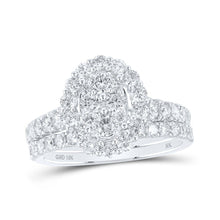 Load image into Gallery viewer, Eternal Brilliance | 10kt White Gold Round Diamond Oval Bridal Wedding Ring Band Set 1 - 5/8 Cttw - Splendid Jewellery