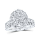 Eternal Brilliance 10kt White Gold Round Diamond Oval Bridal Wedding Ring Band Set - Splendid Jewellery