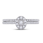 Eternal Brilliance 10kt White Gold Round Diamond Oval Bridal Wedding Ring Band Set - Alternate view 4 from Splendid Jewellery