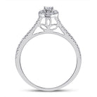 Eternal Brilliance 10kt White Gold Round Diamond Oval Bridal Wedding Ring Band Set - Splendid Jewellery
