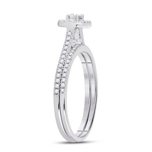 Load image into Gallery viewer, Eternal Brilliance 10kt White Gold Round Diamond Oval Bridal Wedding Ring Band Set - Alternate view 1 from Splendid Jewellery
