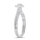 Eternal Brilliance 10kt White Gold Round Diamond Oval Bridal Wedding Ring Band Set - Alternate view 1 from Splendid Jewellery