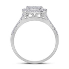 Eternal Brilliance: 10kt White Gold Round Diamond Square Halo Bridal Wedding Ring Band Set - Alternate view 2 from Splendid Jewellery