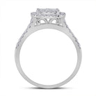 Eternal Brilliance: 10kt White Gold Round Diamond Square Halo Bridal Wedding Ring Band Set - Splendid Jewellery