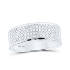 Eternal Brilliance 10kt White Gold Round Diamond Wedding Pave Band Ring 1/4 Cttw - Splendid Jewellery