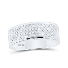 Load image into Gallery viewer, Eternal Brilliance 10kt White Gold Round Diamond Wedding Pave Band Ring 1/4 Cttw - Splendid Jewellery