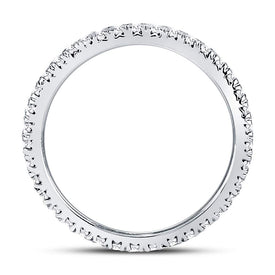 Eternal Brilliance: 10kt White Gold Womens Round Diamond Eternity Wedding Band 1/2 Cttw Top view from the 10Kt White Gold Womens Round Diamond Eternity Wedding Band 1 2 Cttwpin225775 collection by Splendid Jewellery